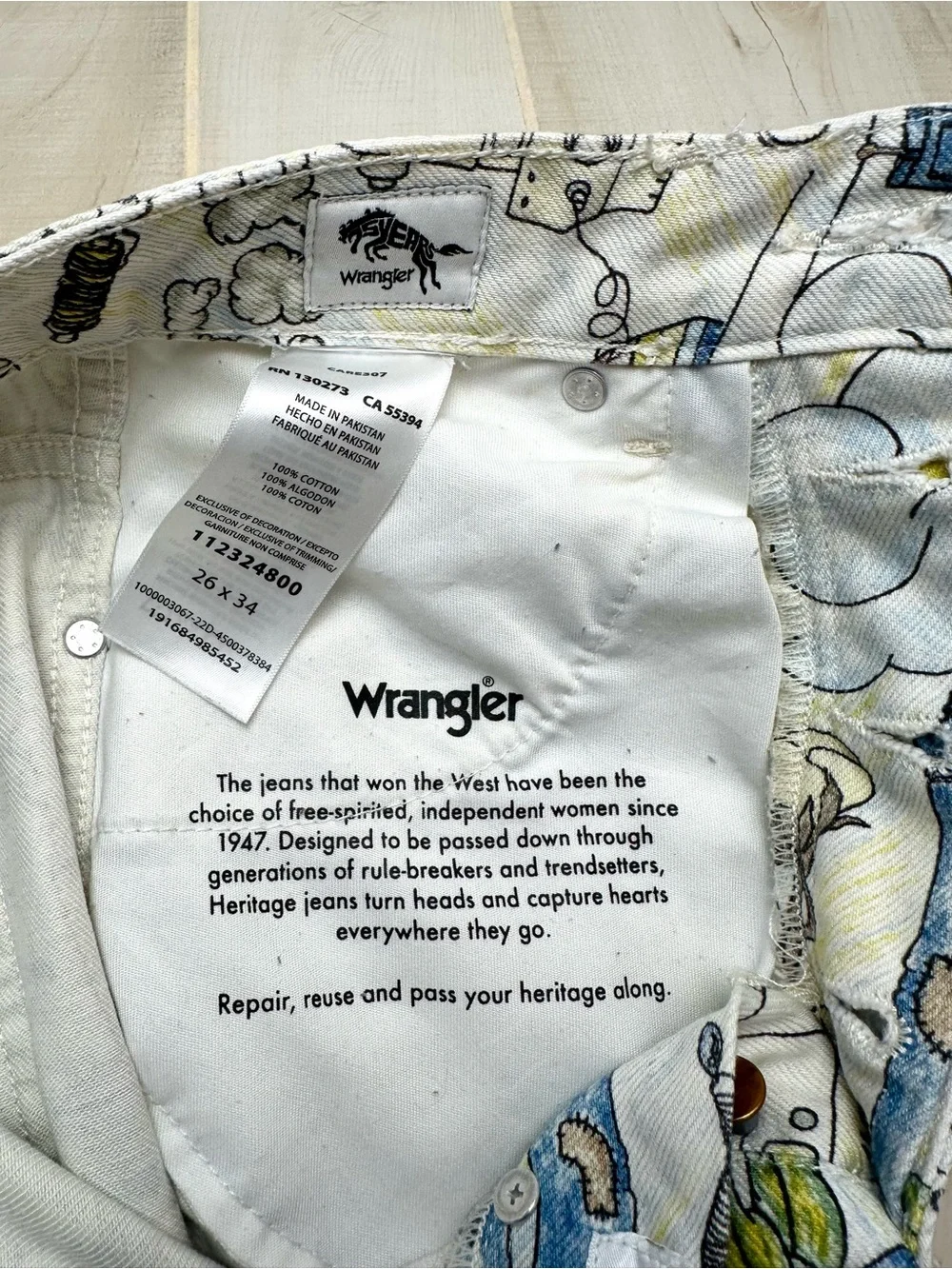 Wrangler X Anthropologie Women's Save The Planet Earth Day Jeans